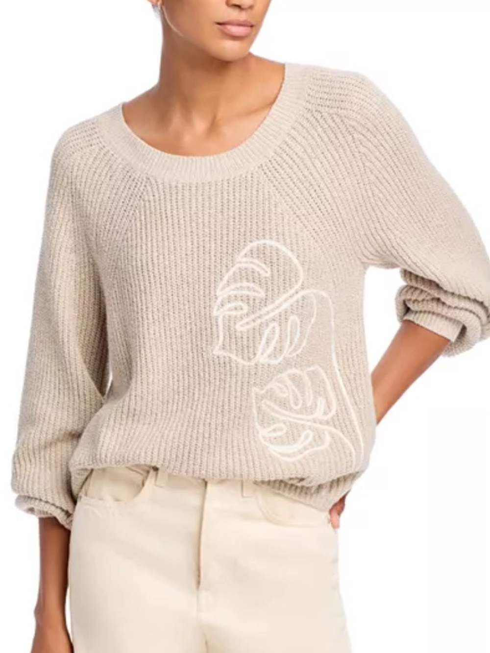Tommy Bahama Breezy Beach Crewneck Sweater in Beige Size XS